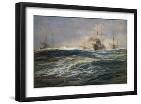 The First Battle Squadron of Dreadnoughts Steaming down the Channel-William Lionel Wyllie-Framed Giclee Print