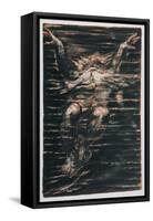 The First Book of Urizen; Bearded Man Swimming Through Water, 1794-William Blake-Framed Stretched Canvas