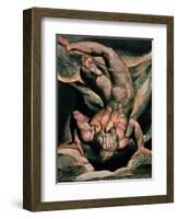 The First Book of Urizen, Man Floating Upside Down, 1794 (Colour-Printed Relief Etching)-William Blake-Framed Giclee Print