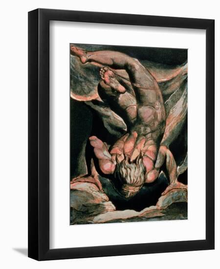 The First Book of Urizen, Man Floating Upside Down, 1794 (Colour-Printed Relief Etching)-William Blake-Framed Giclee Print