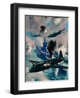 The First British Air Aggressive Action of the War, the Raid on Kiel, 1940-null-Framed Premium Giclee Print