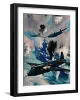 The First British Air Aggressive Action of the War, the Raid on Kiel, 1940-null-Framed Giclee Print