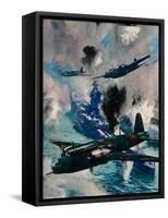 The First British Air Aggressive Action of the War, the Raid on Kiel, 1940-null-Framed Stretched Canvas