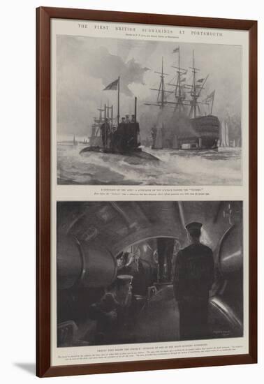 The First British Submarines at Portsmouth-Fred T. Jane-Framed Giclee Print