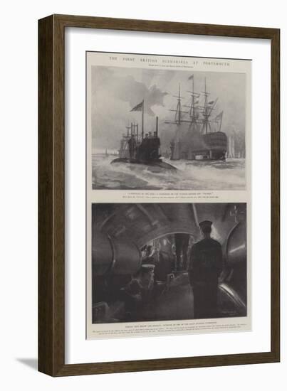 The First British Submarines at Portsmouth-Fred T. Jane-Framed Giclee Print