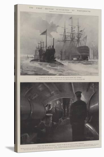 The First British Submarines at Portsmouth-Fred T. Jane-Stretched Canvas