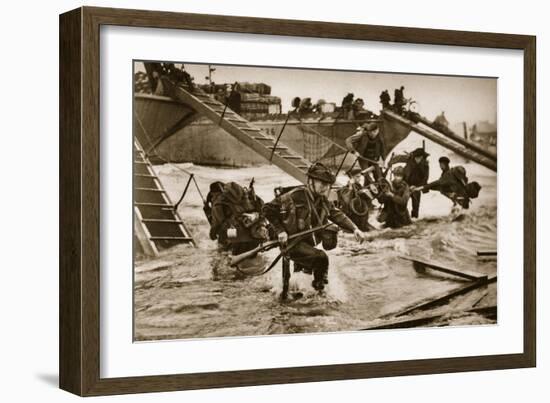 The First British Troops Disembark from the Specially Designed Landing Ladders-English Photographer-Framed Giclee Print