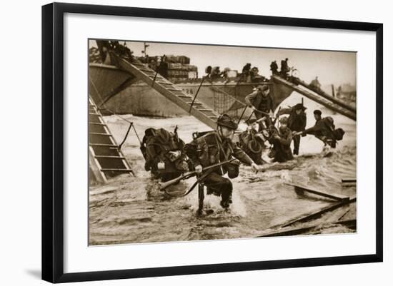 The First British Troops Disembark from the Specially Designed Landing Ladders-English Photographer-Framed Giclee Print