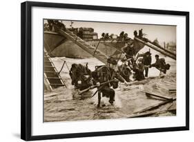 The First British Troops Disembark from the Specially Designed Landing Ladders-English Photographer-Framed Giclee Print