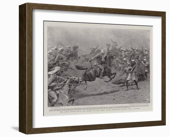 The First Brush with the Enemy on the Nile, Major Murdoch's Charge Near Akasheh-John Charlton-Framed Giclee Print