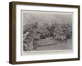 The First Brush with the Enemy on the Nile, Major Murdoch's Charge Near Akasheh-John Charlton-Framed Giclee Print