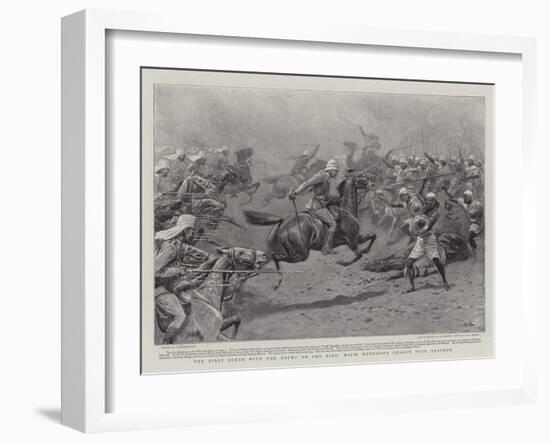 The First Brush with the Enemy on the Nile, Major Murdoch's Charge Near Akasheh-John Charlton-Framed Giclee Print