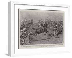 The First Brush with the Enemy on the Nile, Major Murdoch's Charge Near Akasheh-John Charlton-Framed Giclee Print