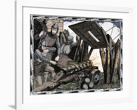 The First Cannon at Crecy, 1902-Patten Wilson-Framed Giclee Print