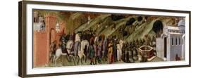 The First Carmelite Hermits in the Spring of Elijah, Predella of the Pala Del Carmine-Pietro Lorenzetti-Framed Premium Giclee Print