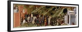 The First Carmelite Hermits in the Spring of Elijah, Predella of the Pala Del Carmine-Pietro Lorenzetti-Framed Premium Giclee Print