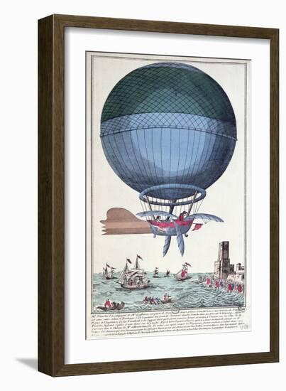 The First Channel Crossing by Air of Jean Pierre Francois Blanchard-null-Framed Giclee Print