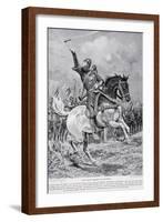 The First Charge at Hastings, 1066, Illustration from the Book The History of the Nation-Richard Caton Woodville-Framed Giclee Print