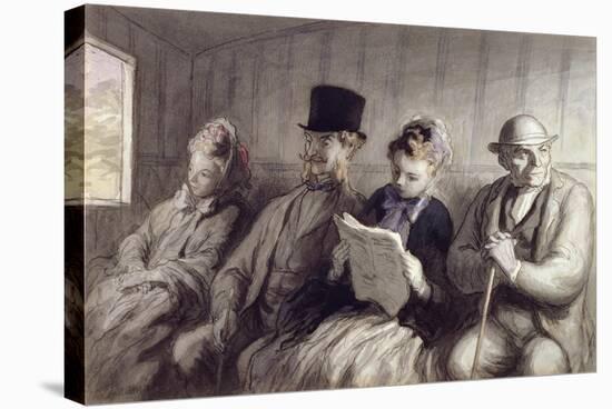 The First Class Carriage, 1864-Honore Daumier-Stretched Canvas