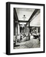 The First Class Lounge of the Ocean Liner 'Mauretania', c.1906-null-Framed Giclee Print