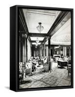 The First Class Lounge of the Ocean Liner 'Mauretania', c.1906-null-Framed Stretched Canvas