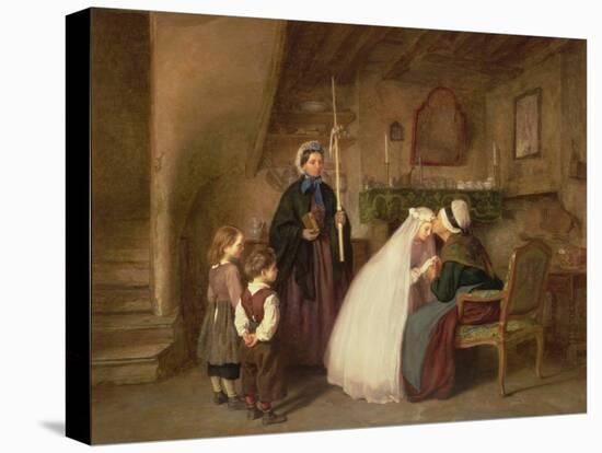 The First Communion (Oil on Panel)-Pierre Edouard Frere-Stretched Canvas