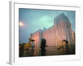 The First Completely Covered Corner of the Wrapped Reichstag Project-null-Framed Photographic Print