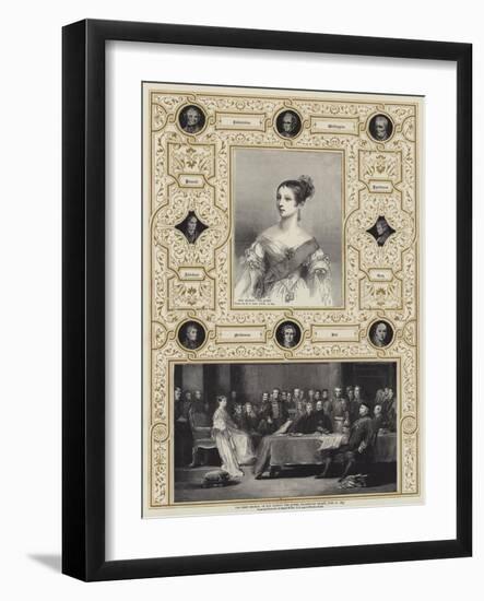 The First Council of Her Majesty the Queen, Kensington Palace, 20 June 1837-Richard James Lane-Framed Giclee Print