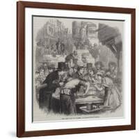 The First Day of Oysters, a London Street Scene-null-Framed Giclee Print