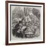 The First Day of Oysters, a London Street Scene-null-Framed Giclee Print