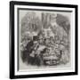 The First Day of Oysters, a London Street Scene-null-Framed Giclee Print