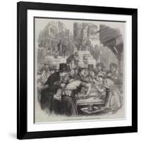 The First Day of Oysters, a London Street Scene-null-Framed Giclee Print