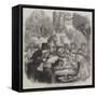 The First Day of Oysters, a London Street Scene-null-Framed Stretched Canvas