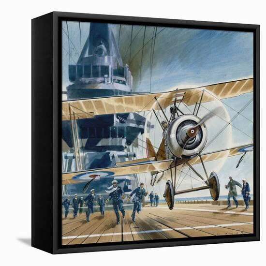 The First Deck Landing-Wilf Hardy-Framed Stretched Canvas