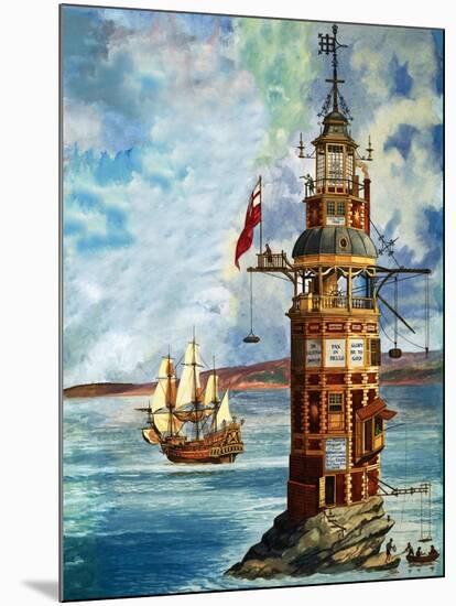 The First Eddystone Lighthouse-Peter Jackson-Mounted Giclee Print