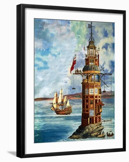The First Eddystone Lighthouse-Peter Jackson-Framed Premium Giclee Print