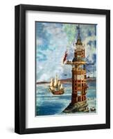 The First Eddystone Lighthouse-Peter Jackson-Framed Premium Giclee Print