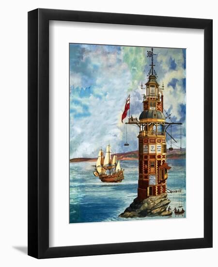 The First Eddystone Lighthouse-Peter Jackson-Framed Premium Giclee Print