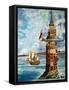 The First Eddystone Lighthouse-Peter Jackson-Framed Stretched Canvas