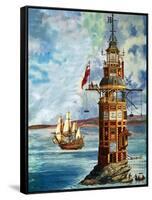 The First Eddystone Lighthouse-Peter Jackson-Framed Stretched Canvas