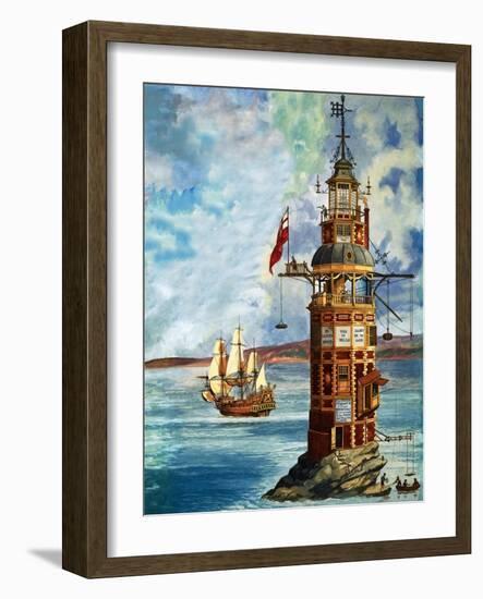 The First Eddystone Lighthouse-Peter Jackson-Framed Giclee Print