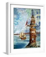 The First Eddystone Lighthouse-Peter Jackson-Framed Giclee Print