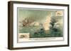 The First Encounter of Ironclads Monitor and Merrimac-null-Framed Art Print