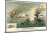 The First Encounter of Ironclads Monitor and Merrimac-null-Mounted Art Print