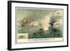 The First Encounter of Ironclads Monitor and Merrimac-null-Framed Art Print