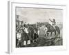 The First Flag of Argentina Presented to the Revolutionary Army by General Belgrano on February 27,-Tarker-Framed Photographic Print