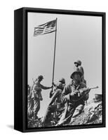 The First Flag Raising on Iwo Jima's Mount Suribachi-null-Framed Stretched Canvas