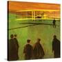 The First Flight by the Wright Brothers at Kitty Hawk-English School-Stretched Canvas