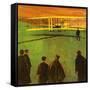 The First Flight by the Wright Brothers at Kitty Hawk-English School-Framed Stretched Canvas