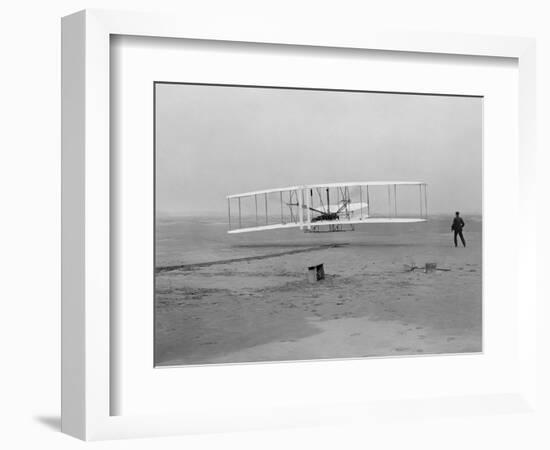 The First Flight of the Wright Flyer in 1903-Stocktrek Images-Framed Photographic Print